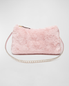 Manu Atelier Mini Prism Faux-fur Shoulder Bag In Pink Faux Fur