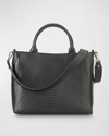 Gigi New York Hudson Python-embossed Top-handle Bag In Black