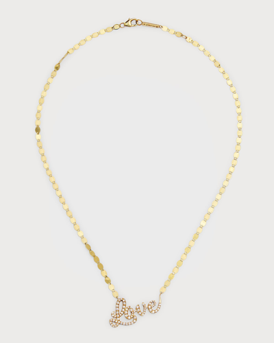 Lana Flawless Cursive "love" On Chain Necklace In Yellow Gold