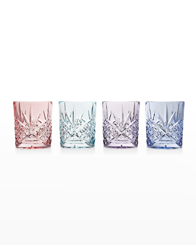 GODINGER DUBLIN BLUSH DOUBLE OLD FASHION GLASSES, SET OF 4