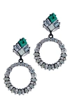 Adornia Cz Flower Ring Drop Earrings In Multi