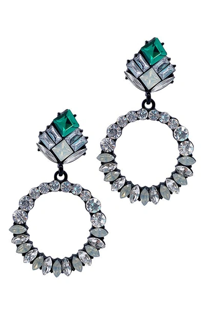 ADORNIA ADORNIA CUBIC ZIRCONIA FLOWER RING DROP EARRINGS