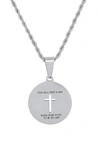 HMY JEWELRY STAINLESS STEEL CROSS PENDANT NECKLACE