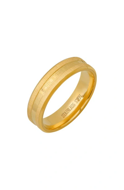 Hmy Jewelry 18k Gold Plated Brushed Band Ring