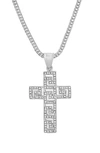 HMY JEWELRY STAINLESS STEEL CRYSTAL CROSS NECKLACE