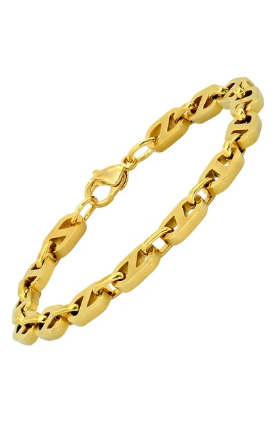Hmy Jewelry Mariner Chain Bracelet In Yellow