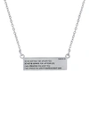 HMY JEWELRY STAINLESS STEEL RELIGIOUS BAR PENDANT NECKLACE