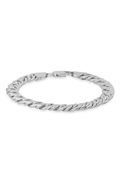 Hmy Jewelry 18k White Gold Plated Chain Bracelet In Metallic