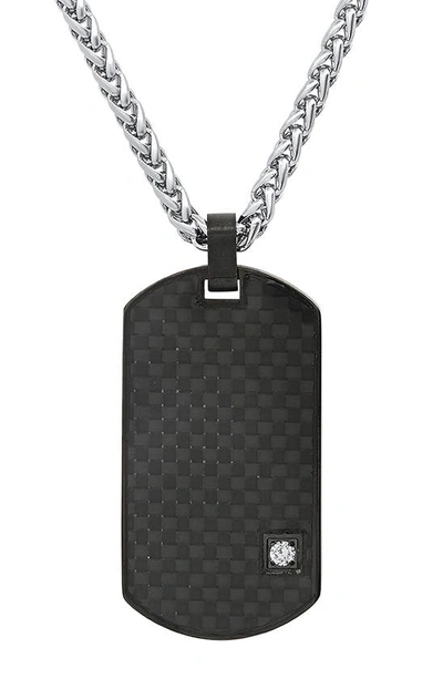 Hmy Jewelry Two-tone Dog Tag Pendant Necklace In Two Tone