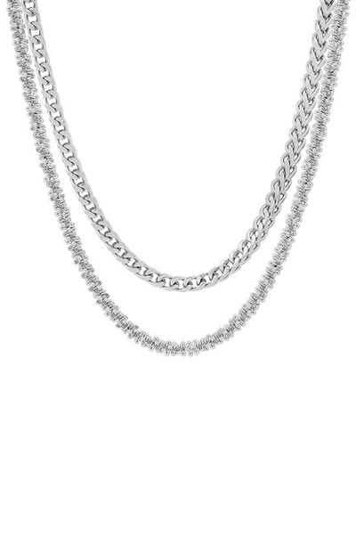 Hmy Jewelry Layered Mixed Chain Necklace In Metallic