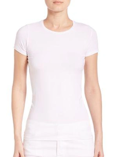 Majestic Soft Touch Short-sleeve Tee In Blanc