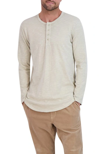 Goodlife Sun-faded Long Sleeve Slub Scallop Henley In Incense