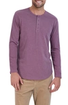 Goodlife Sun-faded Long Sleeve Slub Scallop Henley In Port