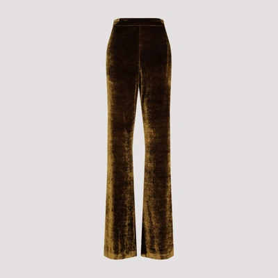 Jil Sander Regular Tobacco-coloured Velvet Trousers In Brown