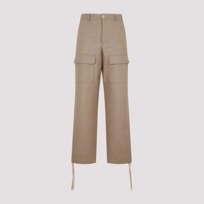 Kenzo Floral Button Cargo Pants In Beige