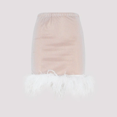 Santa Brands Ostrich-feather Skirt In White