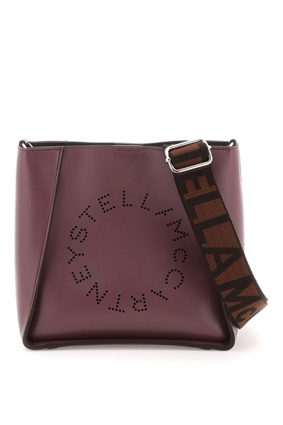 Stella Mccartney Perforated Stella Logo Shoulder Bag In Brown