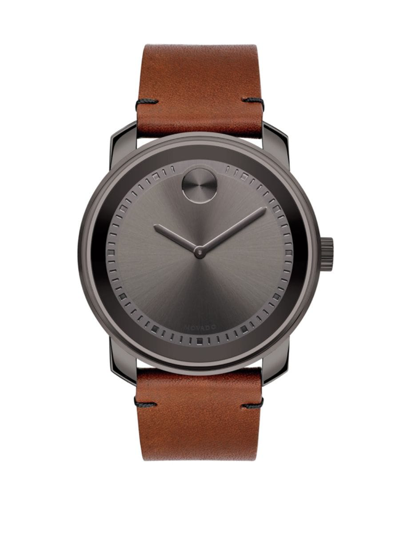 Movado Men's Bold Stainless Steel & Leather Strap Watch In Neutral