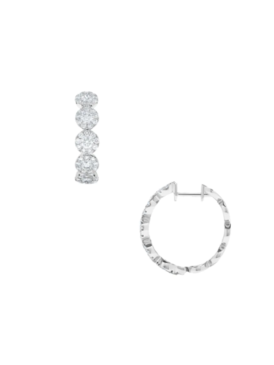 Saks Fifth Avenue Women's 14k White Gold & 1.4 Tcw Diamond Huggie Earrings