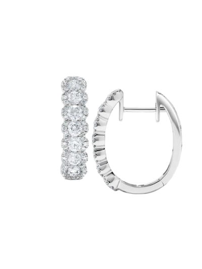 Saks Fifth Avenue Women's 14k White Gold & 1.54 Tcw Diamond Huggie Earrings