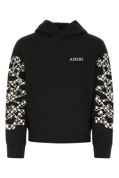 Amiri 骨头图案logo连帽衫 In Black