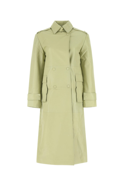 Remain Light Green Leather Trench Coat Green  Donna 34