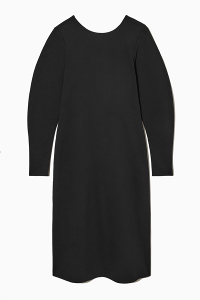 Cos Tie-back Midi Dress In Black