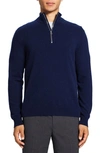 Theory Hilles Quarter Zip Cashmere Pullover In Light Baltic - 14f
