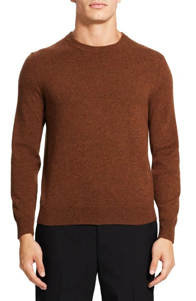 Theory Men's Hilles Crewneck Cashmere Jumper In Chestnut Melange