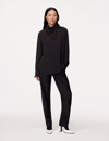 Another Tomorrow Silk Detachable Bandana Blouse In Black
