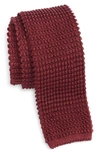 Jack Victor Hudson Silk Knit Tie In Burgundy