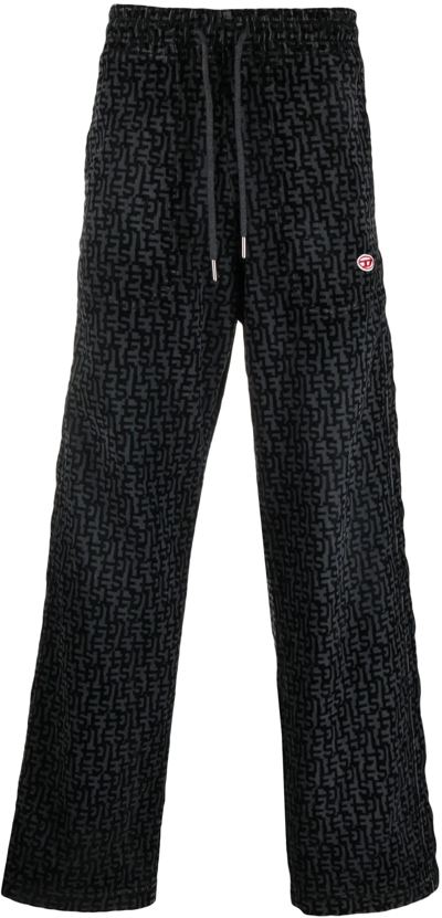 Diesel D-martians Denim Track Pants In Schwarz