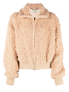 Stella Mccartney Softly Textured Cropped Bomber Jacket In 6802 - Blush