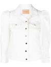 Retroféte Button-up Denim Jacket In White