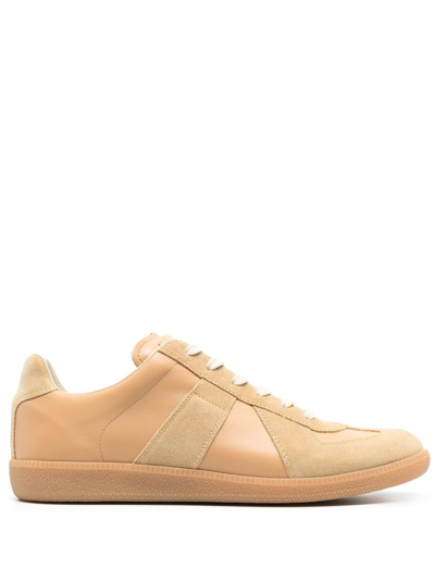 Maison Margiela Panelled Low-top Sneakers In Brown
