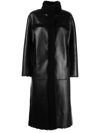 Apparis Tilly Reversible Faux Shearling Long Coat In Black