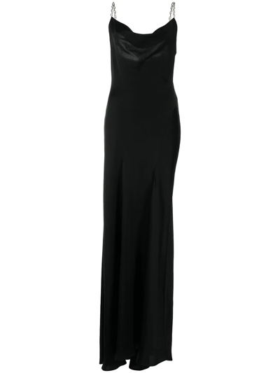 Simkhai Finley Embellished Satin Maxi Dress In Black
