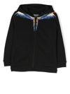 Marcelo Burlon County Of Milan Wings-print Zip-front Hoodie In Schwarz