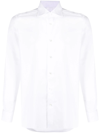 Zegna Long-sleeved Lapel Shirt In White