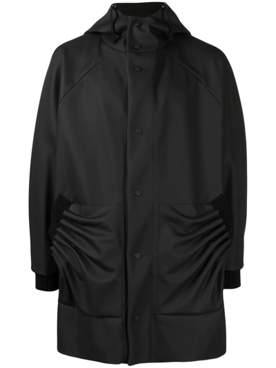 Craig Green Tube Pleated Shell Hooded Jacket In Black