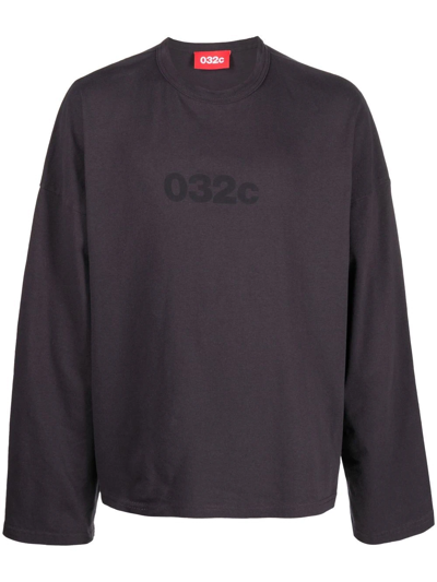 032c Logo-print Long-sleeved T-shirt In Violett
