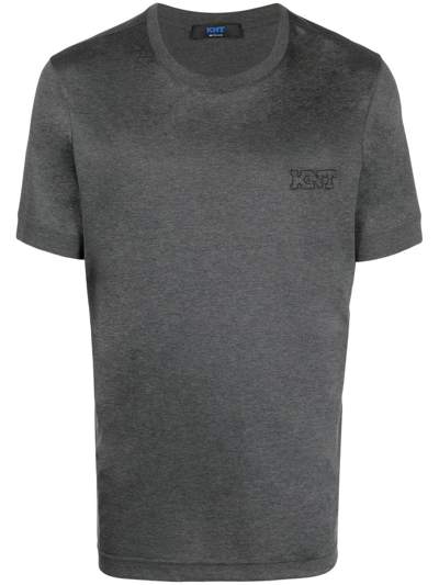 Kiton Embroidered-logo T-shirt In Grey