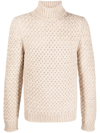 Lardini Roll-neck Pullover Jumper In Nude