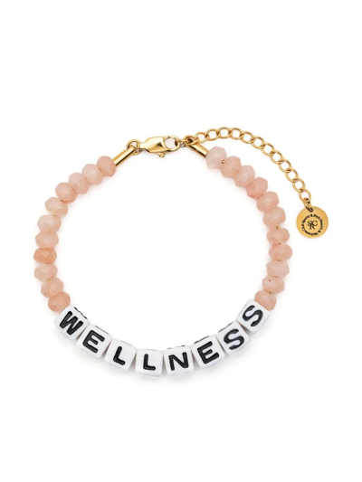 Sporty And Rich Wellness Bead Necklace In Pink,white