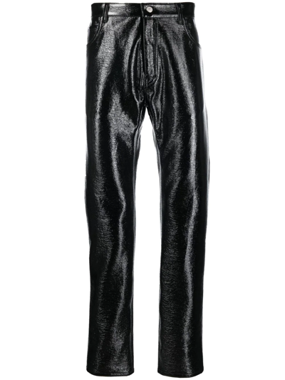 Courrèges High-shine Straight Trousers In Black