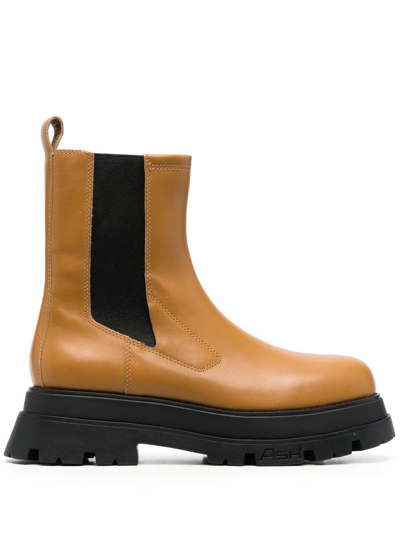 Ash Chunky-sole Chelsea Boots In Brown