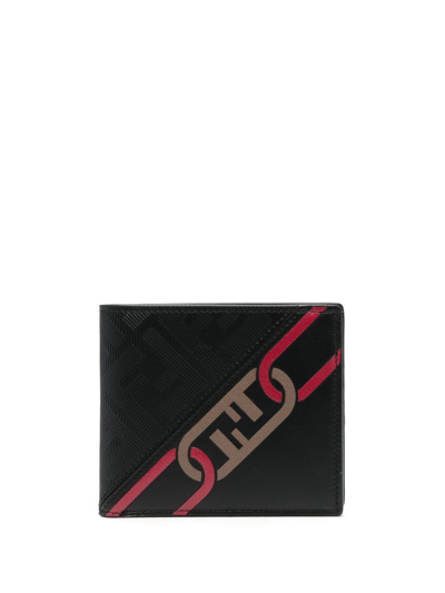 Fendi Logo-print Wallet In Black