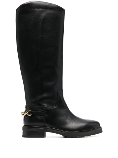 Tommy Hilfiger Chain-link Detail Boots In Schwarz