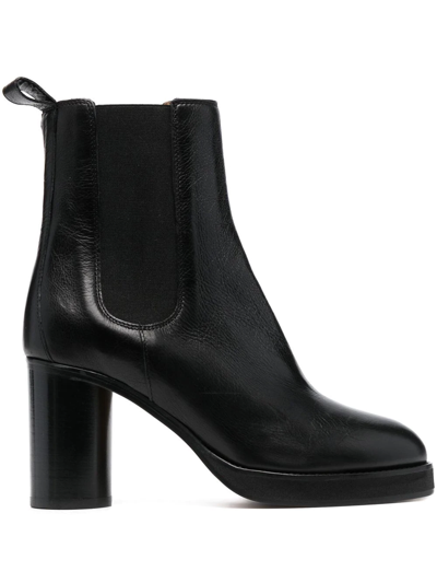 Isabel Marant 90mm Leather Ankle Boots In Schwarz
