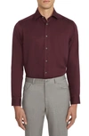 Jack Victor Chambray Button-up Shirt In Plum